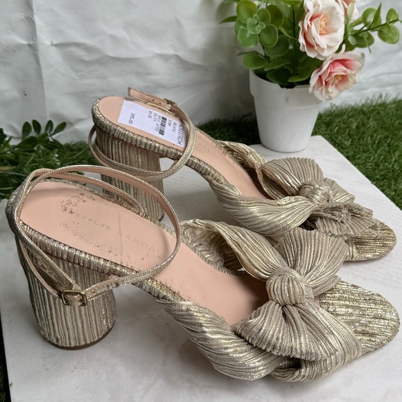 Loeffler Randall Camellia in champagne size 10 women’s party shoes block Heel - Picture 12 of 16